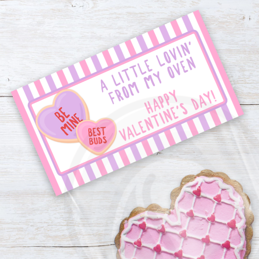 printable valentine's day cookie bag toppers, valentine's day party favors, kid's valentine's day card exchange
