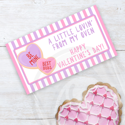 printable valentine's day cookie bag toppers, valentine's day party favors, kid's valentine's day card exchange