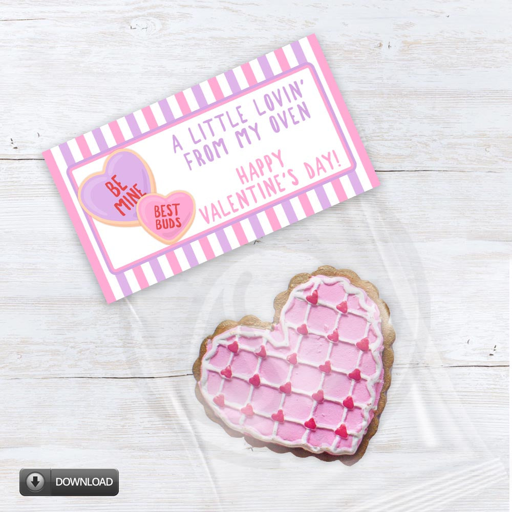 Valentine's Day Printable Cookie Bag Toppers