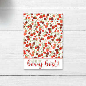 strawberry mini cookie card, you're the berry best teacher appreciation note card