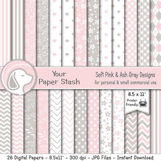 printable baby shower digital scrapbook paper 