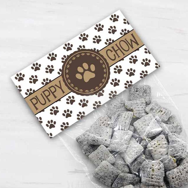 printable puppy chow birthday party thank you treat goodie bag toppers instant download