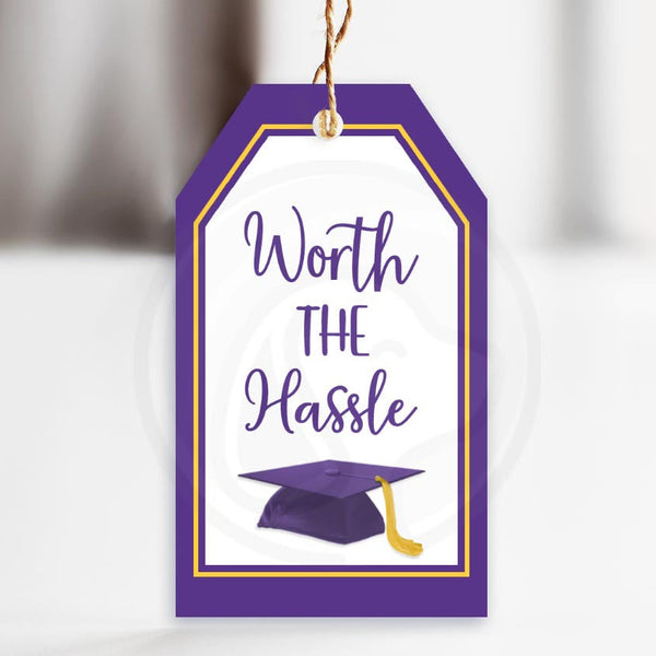 printable graduation gift tags, tassel worth the hassle gift tags