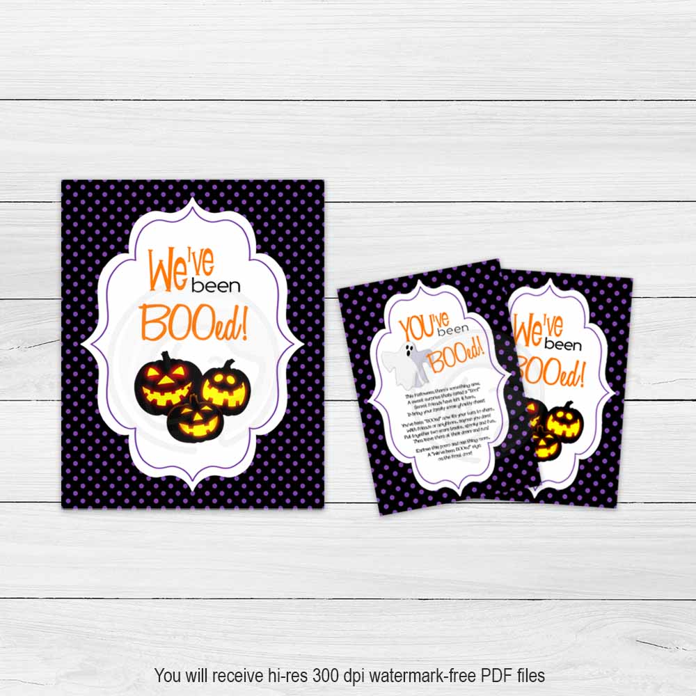 printable halloween we've been booed sign boo game kids party 