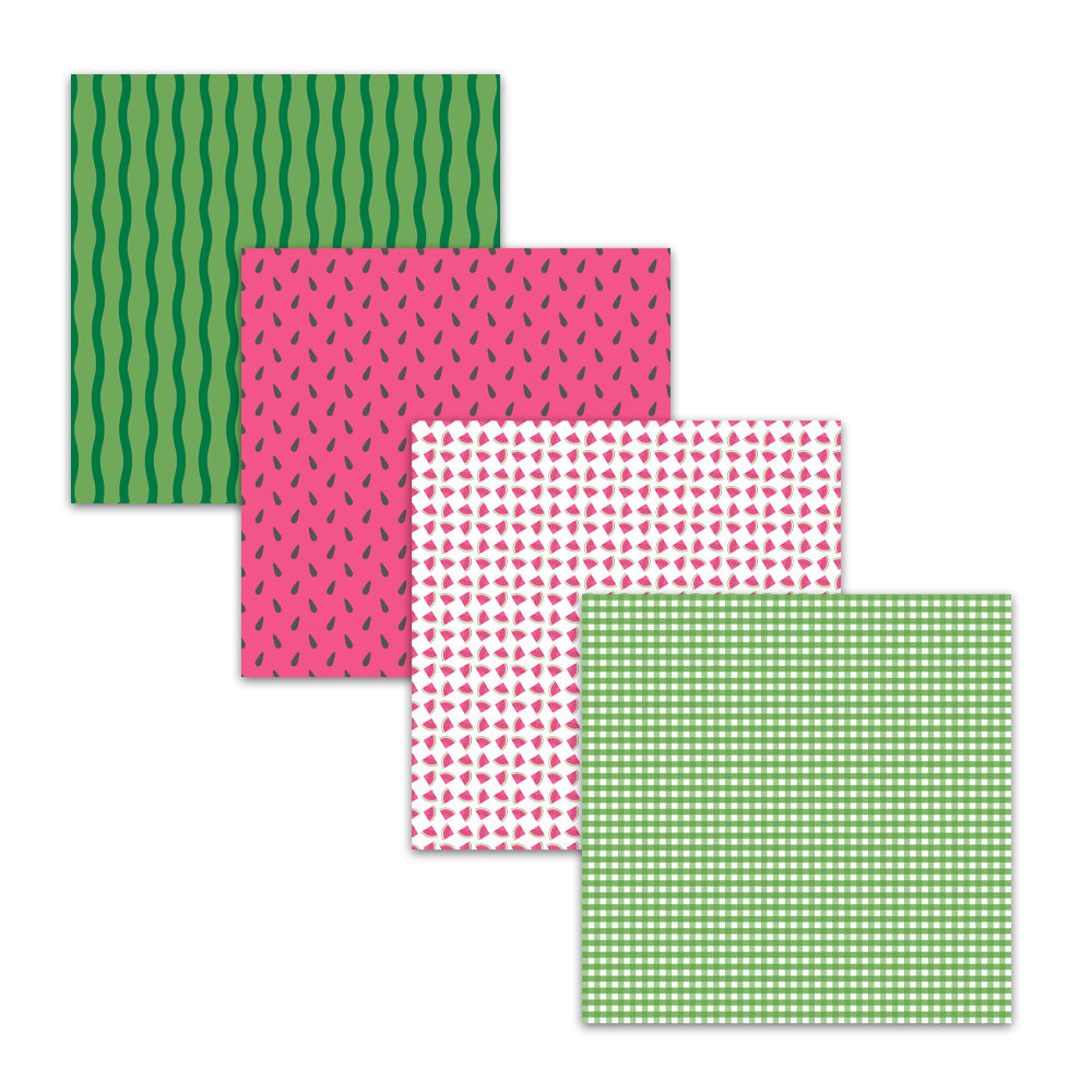 watermelon seed slices pink green digital scrapbook paper pack gingham