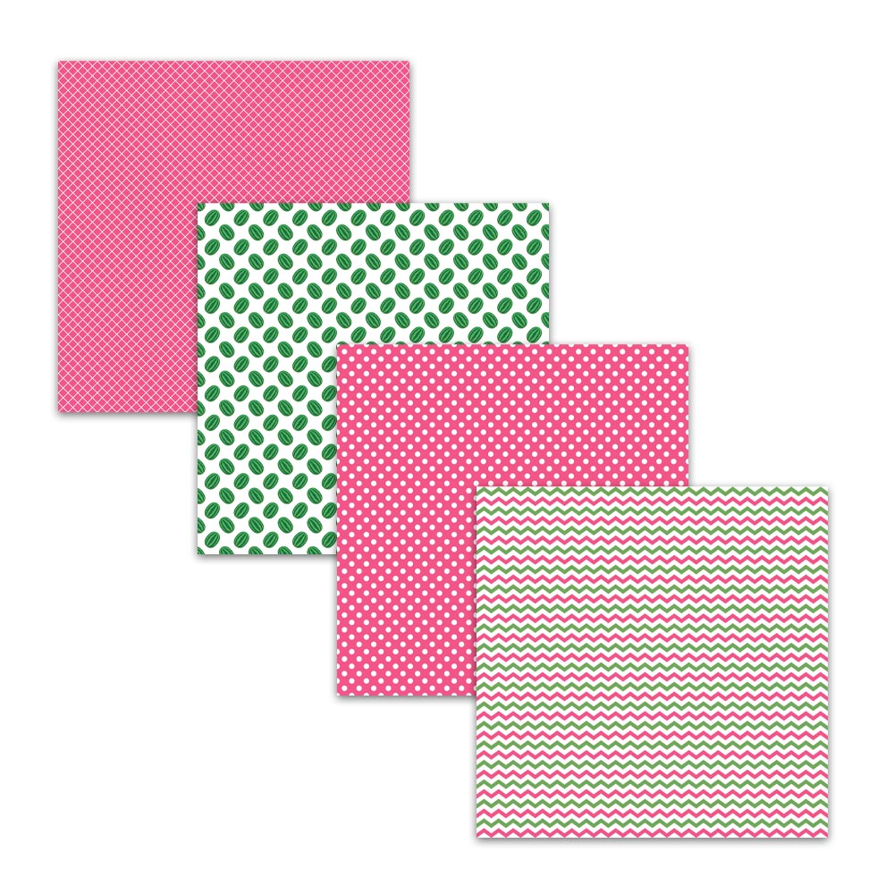 watermelon digital paper backgrounds pink green chevron polka dot paper