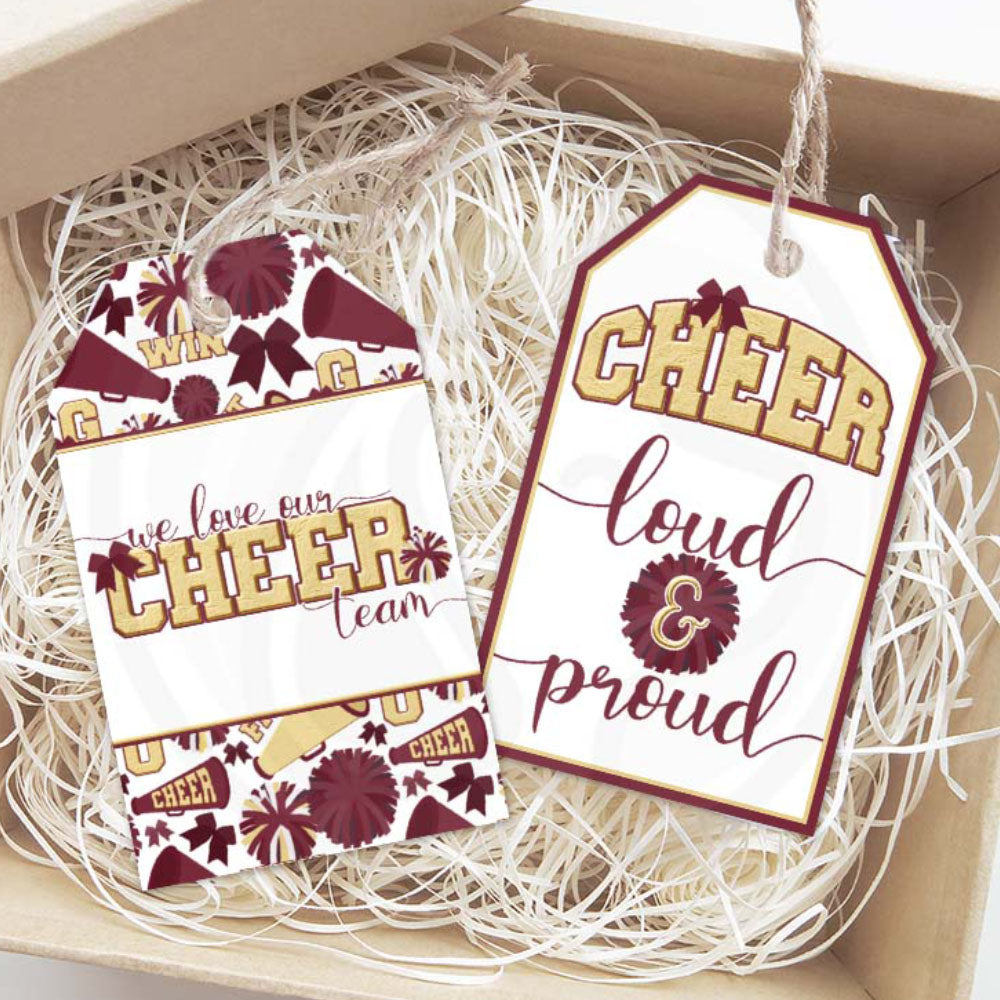we love our cheer team printable gift tag