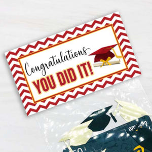 printable graduation treat bag toppers, graduation open house gift card holder, diy graduation open house party favor bags