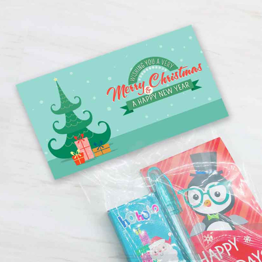 printable retro christmas treat bag toppers, christmas party favor bags