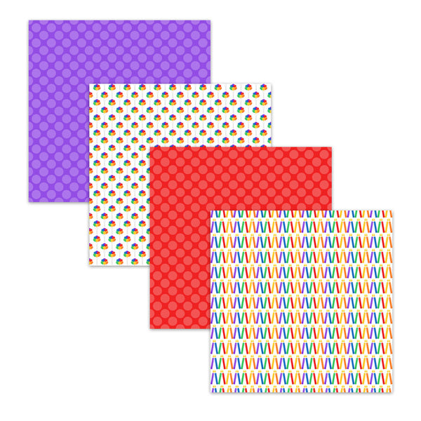 Bright Birthday Digital Scrapbook Papers and Backgrounds