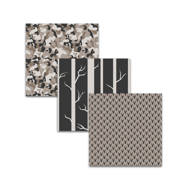 camouflage background patterns, tree seamless patterns, deer scrapbook paper