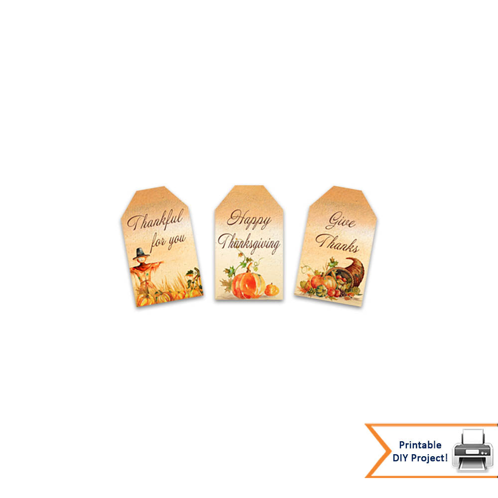 Autumn Watercolor Gift Tags for Thanksgiving And Fall Events