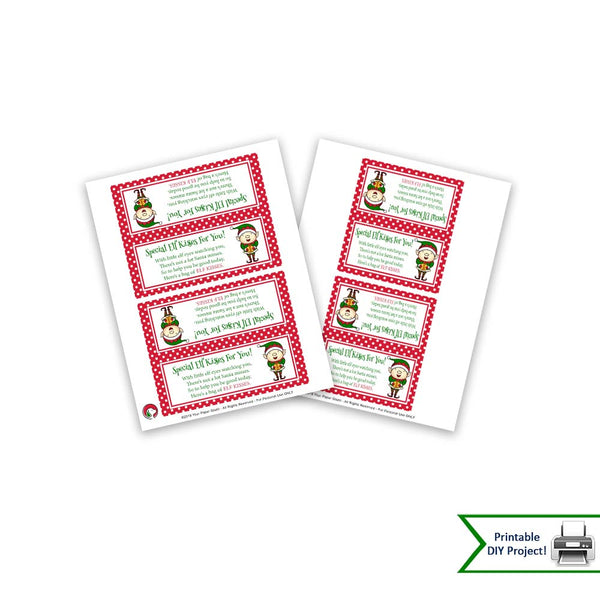 christmas printable kids craft projects elf kisses game 