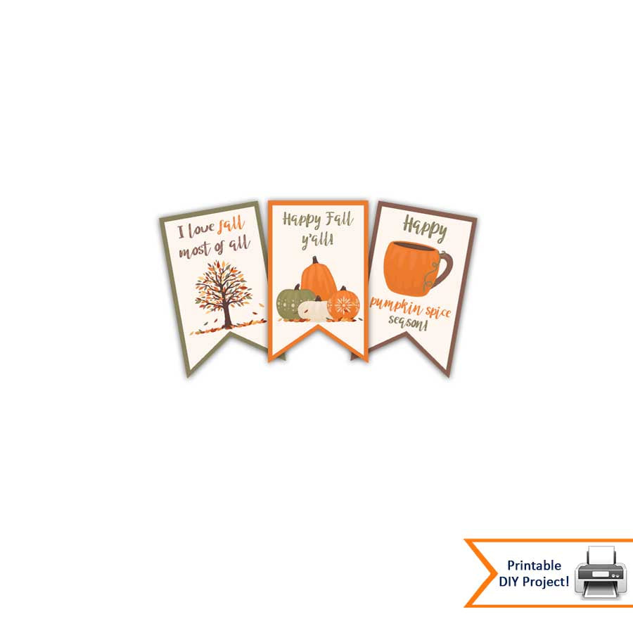 pumpkin spice gift tags halloween thanksgiving printables party favor decorations note cards