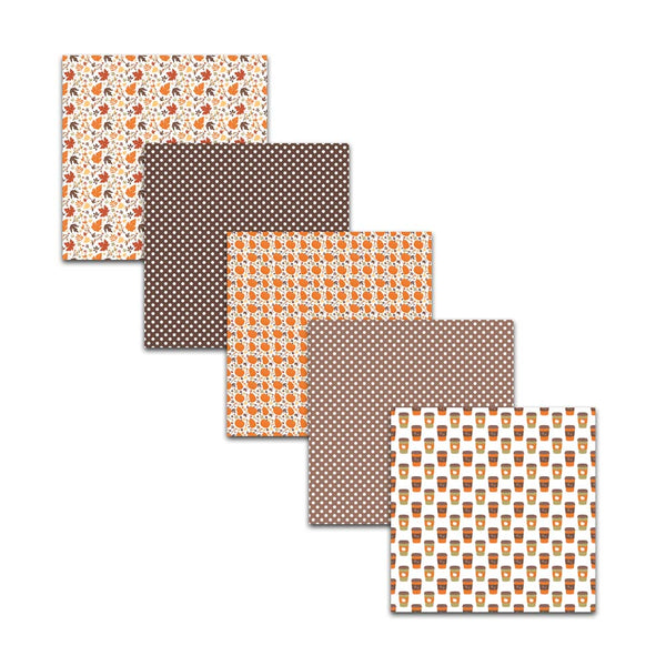 Fall Pumpkin Spice Digital Scrapbook Papers for Halloween and Thanksgiving