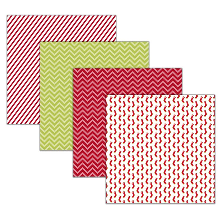 red and green digital paper pack