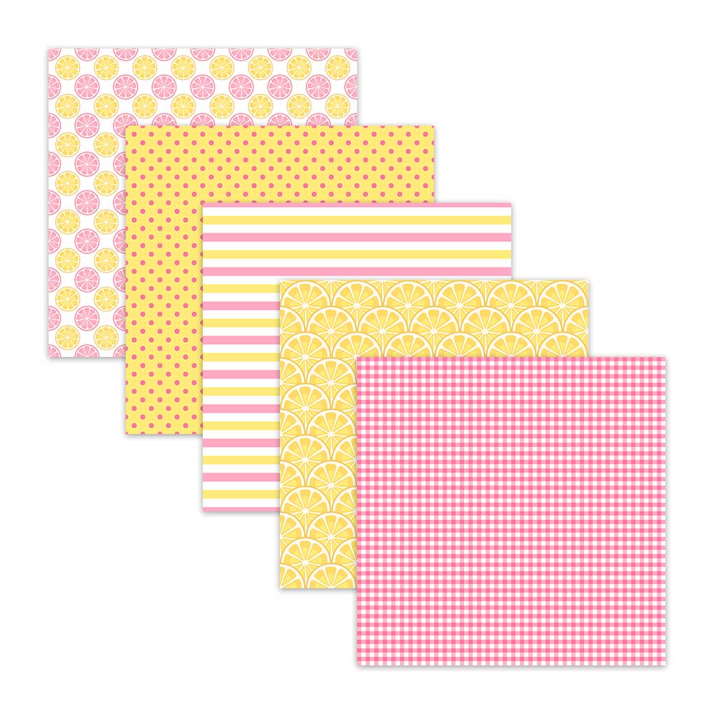 lemonade digital paper pack digiscrap scrapbooking scrapbook backgrounds instant download polka dot stripes download pink 