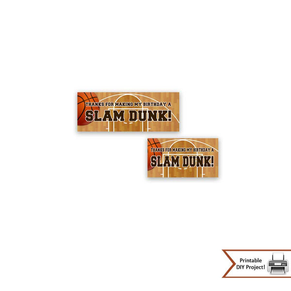 Slam Dunk Favor Bag Toppers for Basketball Themed Party