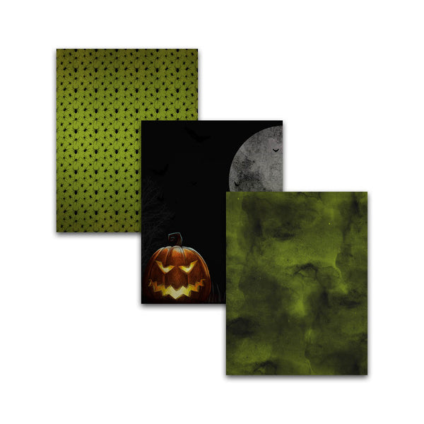 8.5x11" Spooky Halloween Digital Papers w/ Haunted House Backgrounds