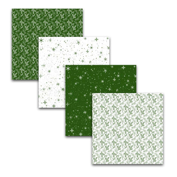 pine green winter digital papers
