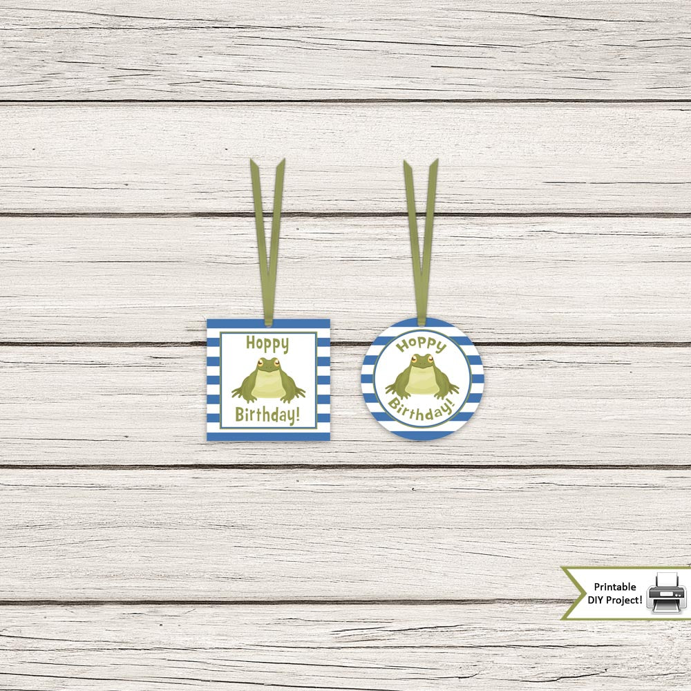 Frog Themed Printable Gift Tags and Cupcake Toppers