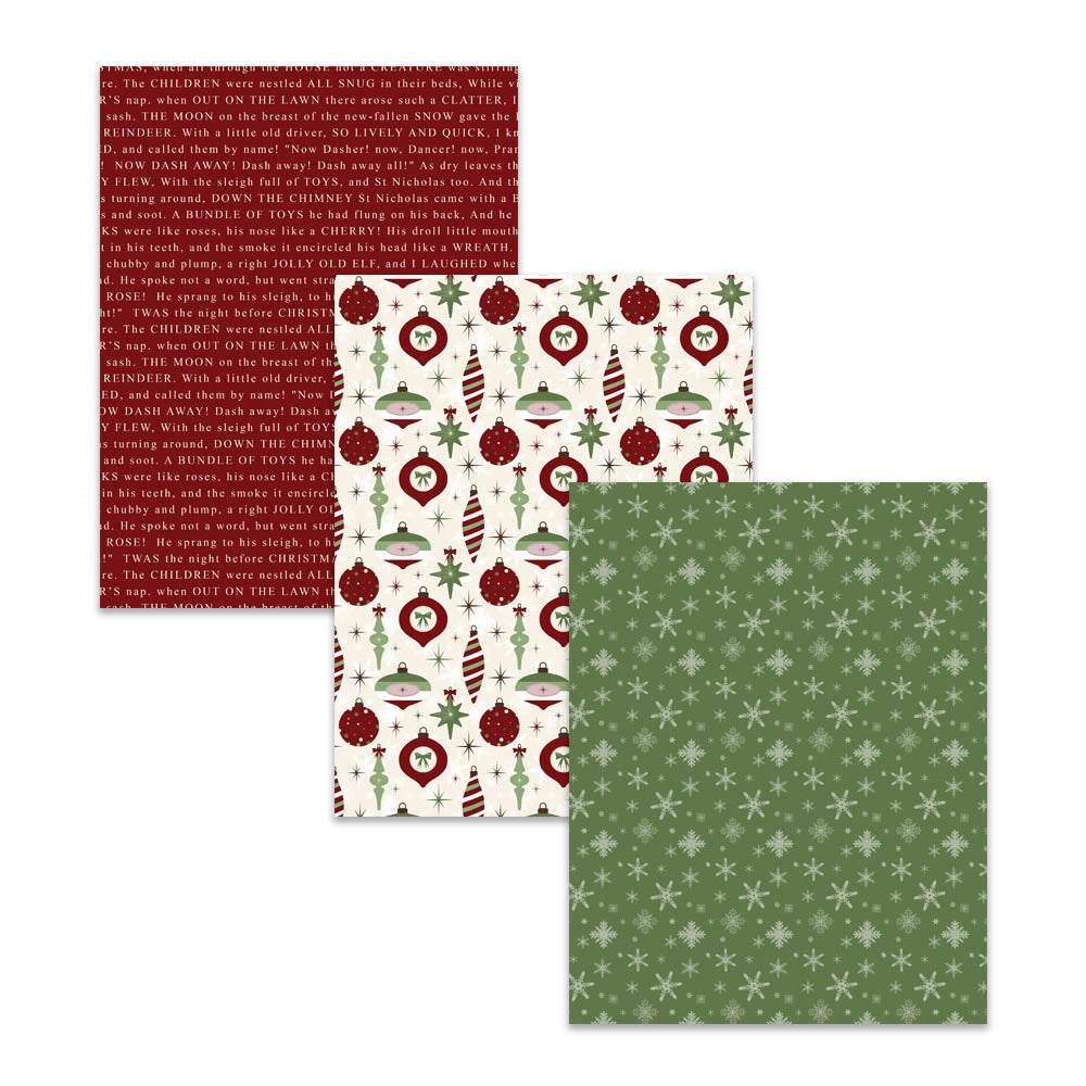 8.5x11 Traditional Christmas Digital Scrapbooking Paper