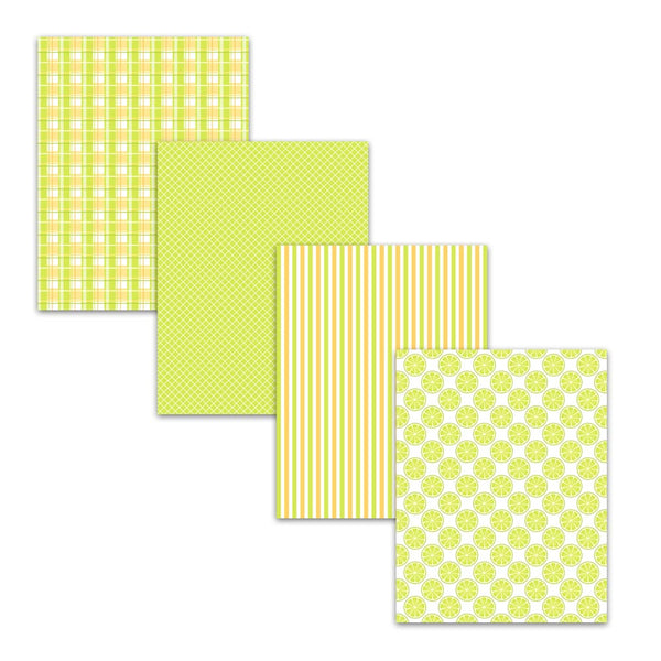 8.5x11" Lemon Lime Digital Papers and Backgrounds
