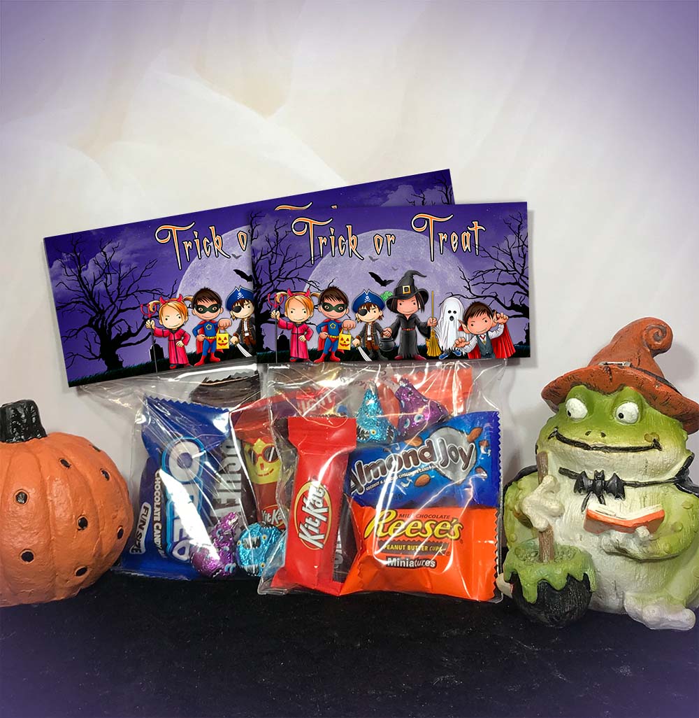 Trick or Treat Halloween Printable Treat and Candy Bag Toppers