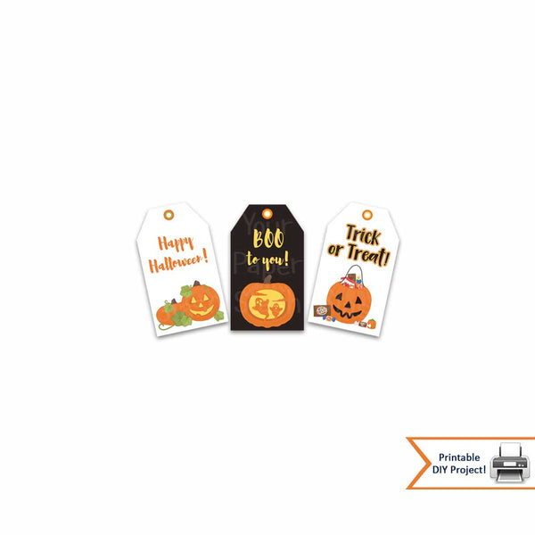 printable halloween gift tags party decorations pumpkins candy jack o lantern instant download