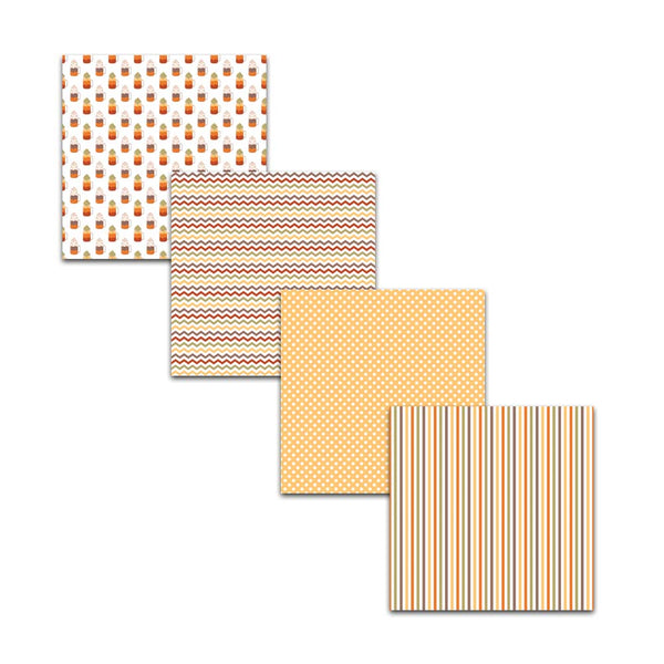 Fall Pumpkin Spice Digital Scrapbook Papers for Halloween and Thanksgiving