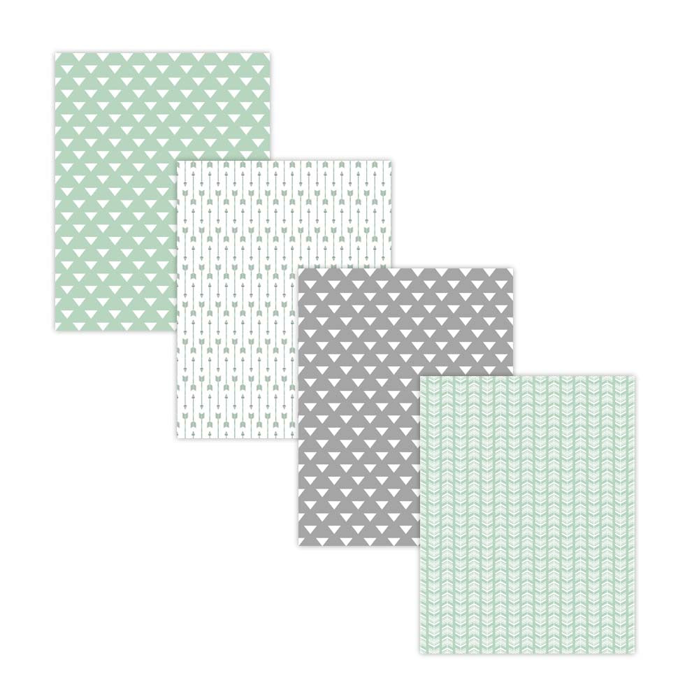 Mint Green and Gray Arrow and Digital Papers and Backgrounds