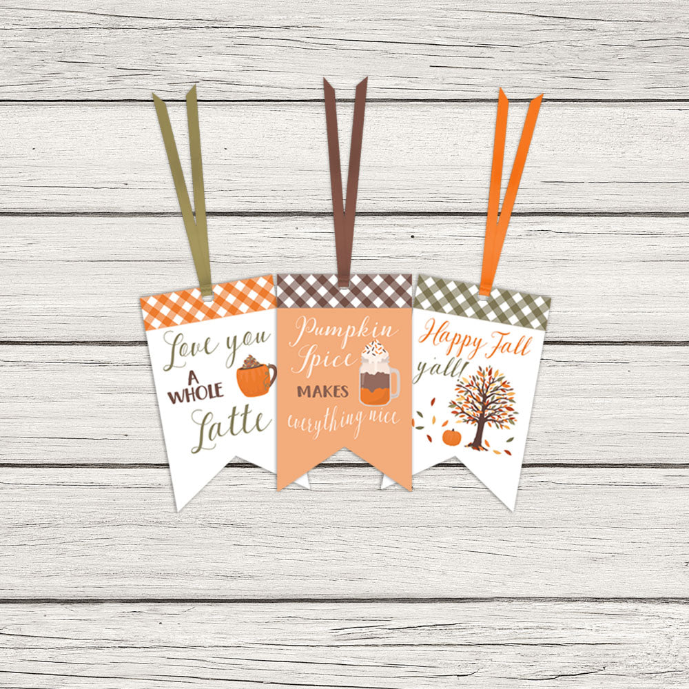 Pumpkin Spice Autumn Gift Tags for Halloween & Thanksgiving