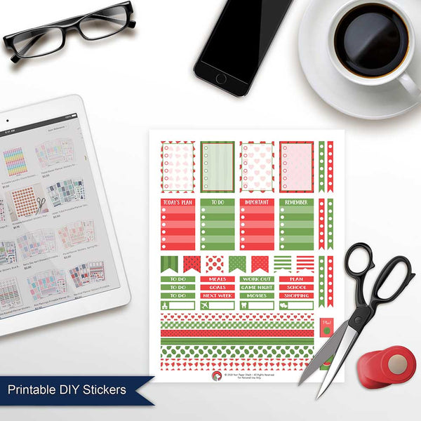 Summer Watermelon Themed Weekly Printable Planner Sticker Kit for Happy Planners and Many Other Planners