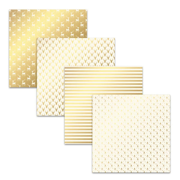 Ivory and Gold Christmas & Holiday Digital Scrapbook Papers
