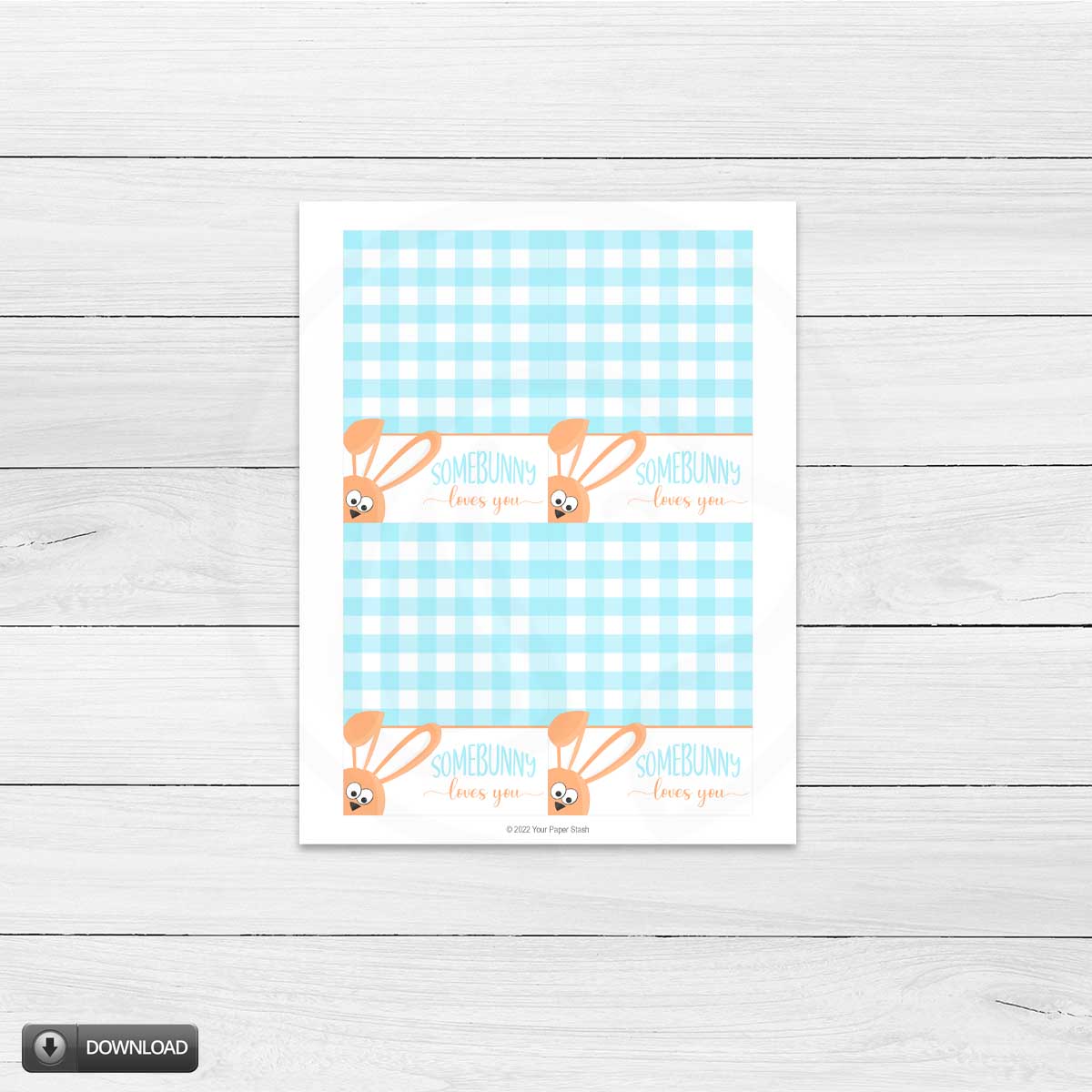 Easter Gingham Some Bunny Loves You Mini Cookie Card