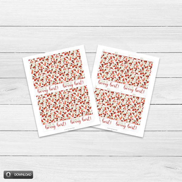 Printable Strawberry Berry Best Mini Cookie Card