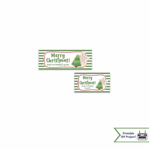printable cookie candy treat party favor goody bag topper christmas holiday sugar cookies
