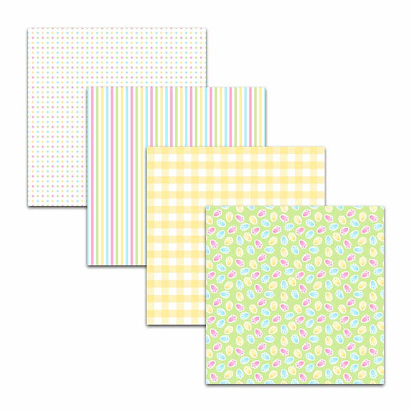 polka dot digital paper, striped scrapbook paper, pastel digital paper pack