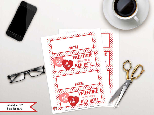 valentine's day printable candy bag toppers