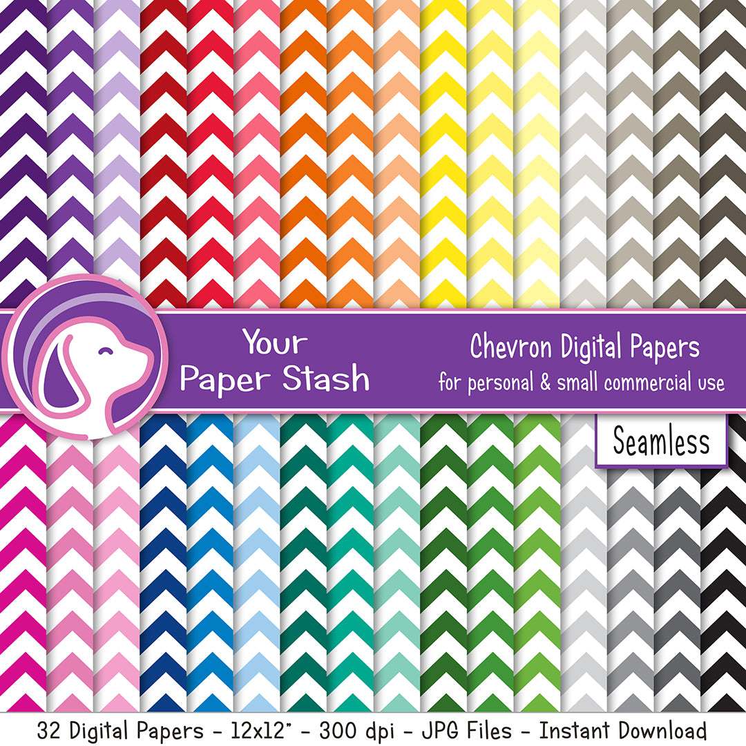 seamless chevron backgrounds in rainbow colors, chevron scrapbooking paper