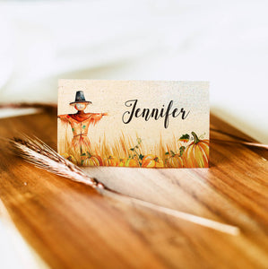 autumn thanksgiving place and tent cards