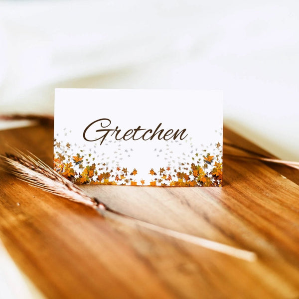 thanksgiving and autumn place cards tent cards