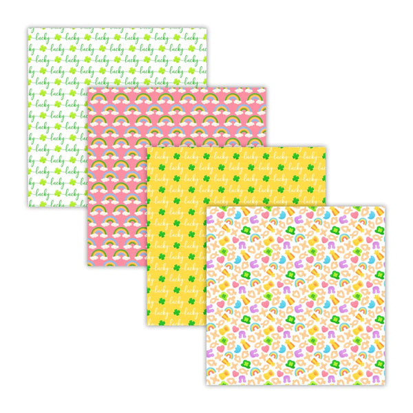 lucky marshmallow and rainbow digital scrapbook paper patterns