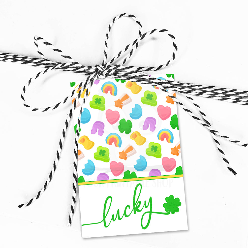 st. patrick's day printable gift tags, lucky st. patrick's day cookie tags