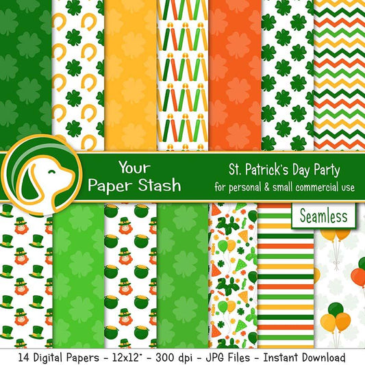 st patricks day digital scrapbook papers