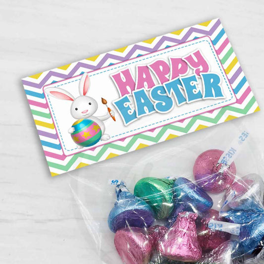 easter bunny sunday treat candy favor bag topper printable kids craft project party supplies supply rabbit rainbow chevrons your paper stash
