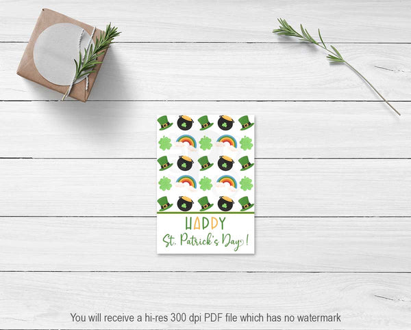 Printable Happy St. Patrick's Day Cookie Cards