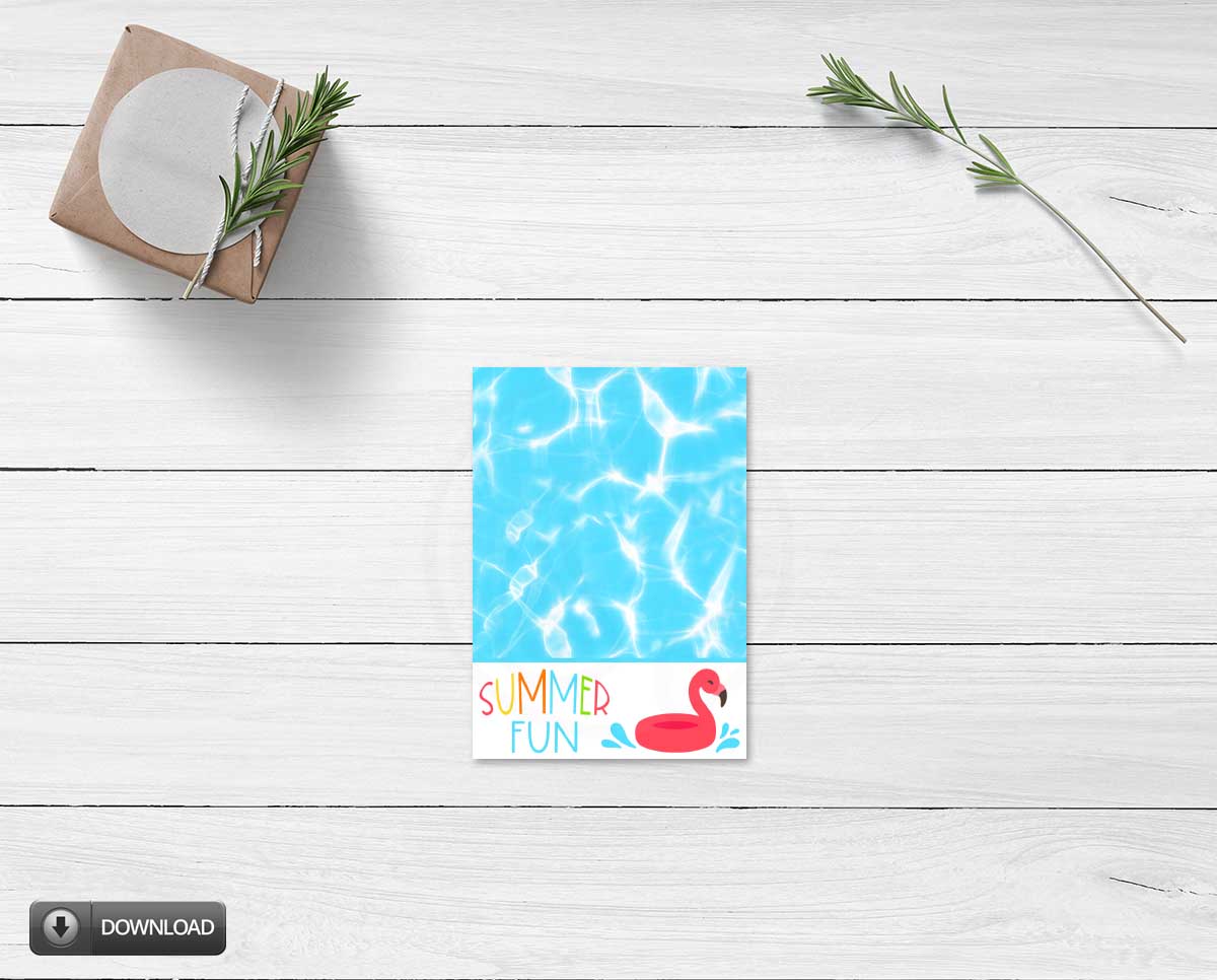 Printable Summer Fun Mini Cookie Card