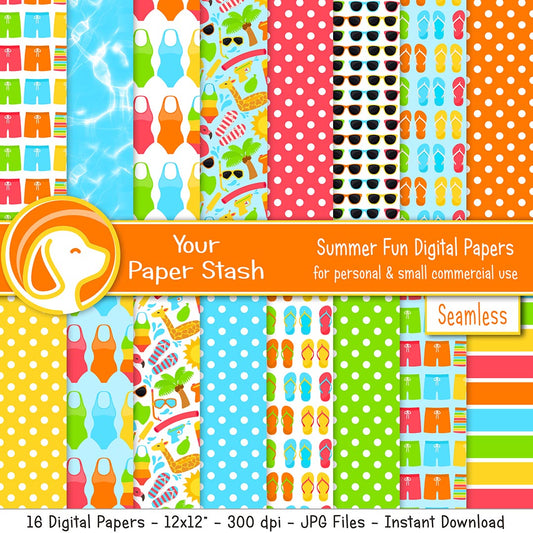 summer digital scrapbook paper