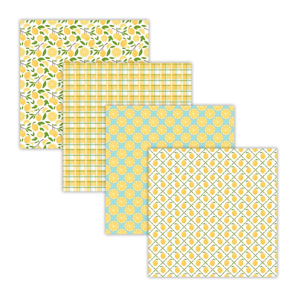 seamless lemon digital papers, lemon slices, yellow digital scrapbook paper